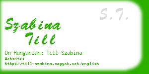 szabina till business card